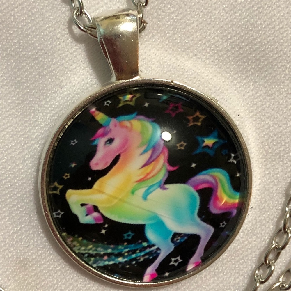 Necklace 3D rainbow 🌈 White Unicorn 🦄 pendant